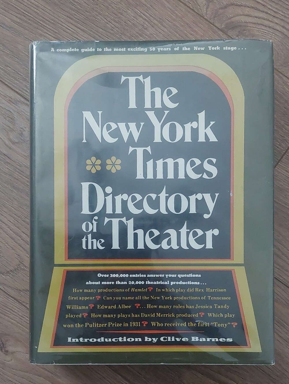 The New York Times Directory of the Theater - Dark Green & Yellow Cover Book